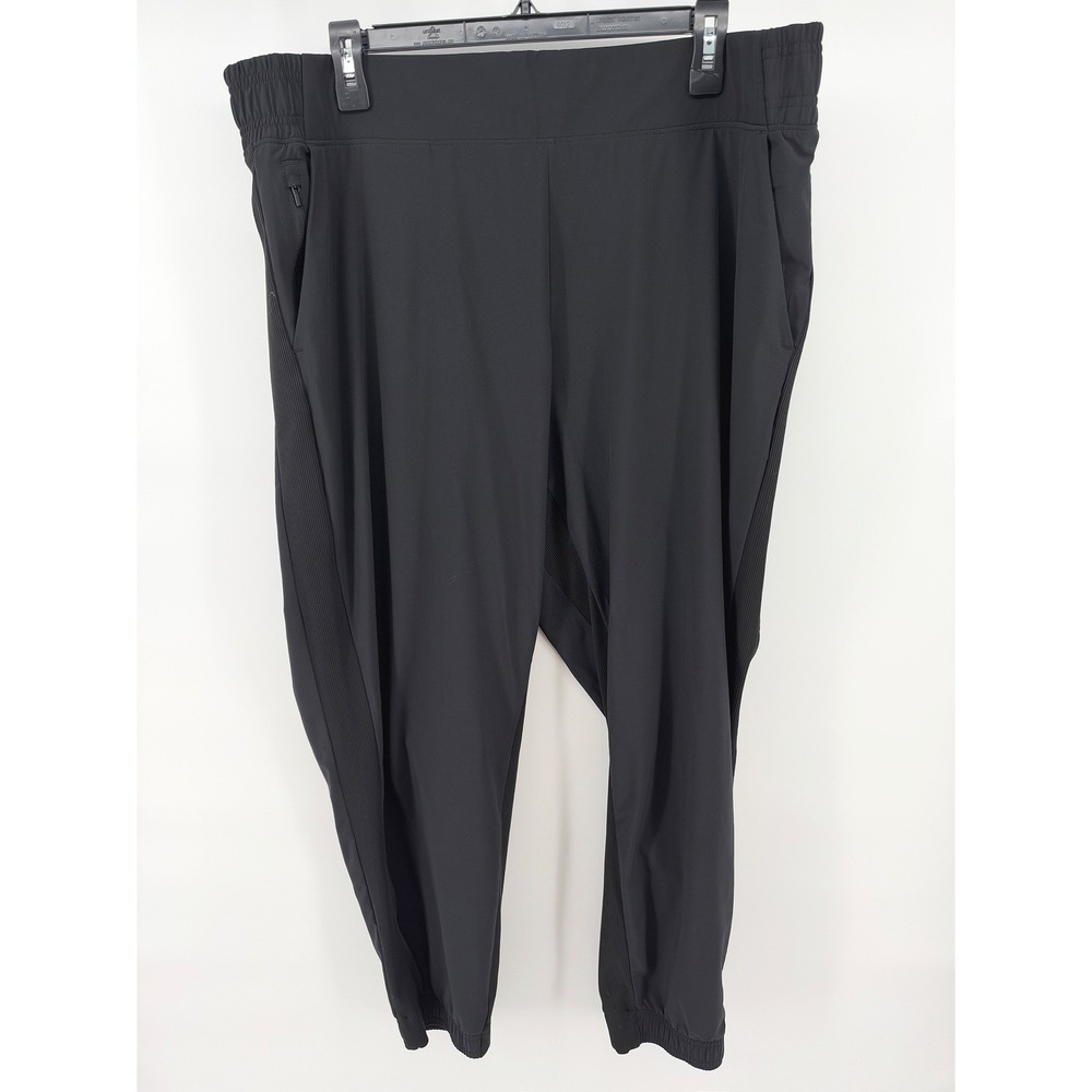 Athleta High Rise Brooklyn Jogger Pants Black Pull On Pockets Stretch Size 18